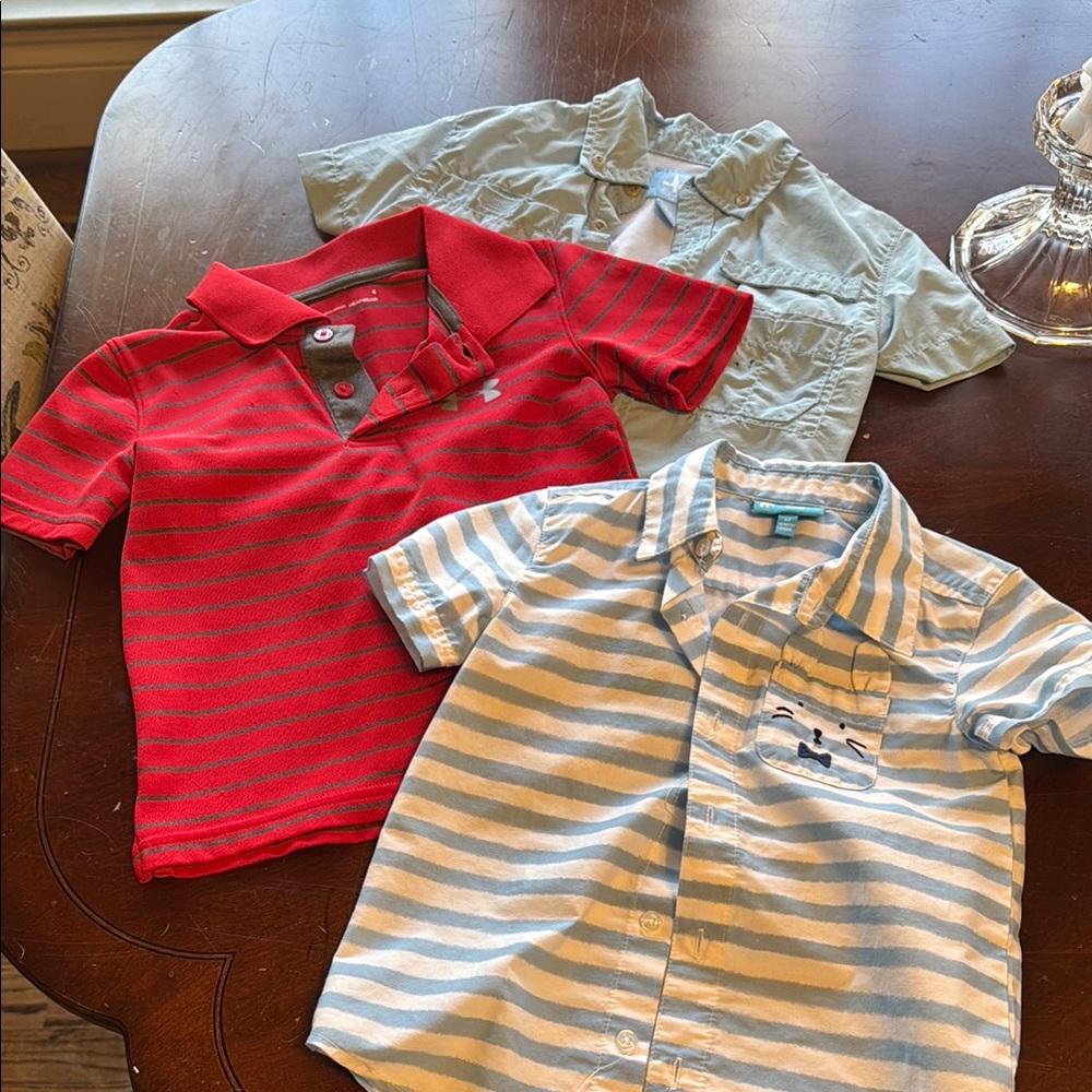 Red Striped Kids Polo Shirt